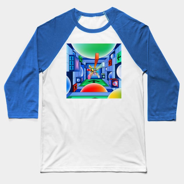 dynamic abstract 3d Baseball T-Shirt by CreationArt8